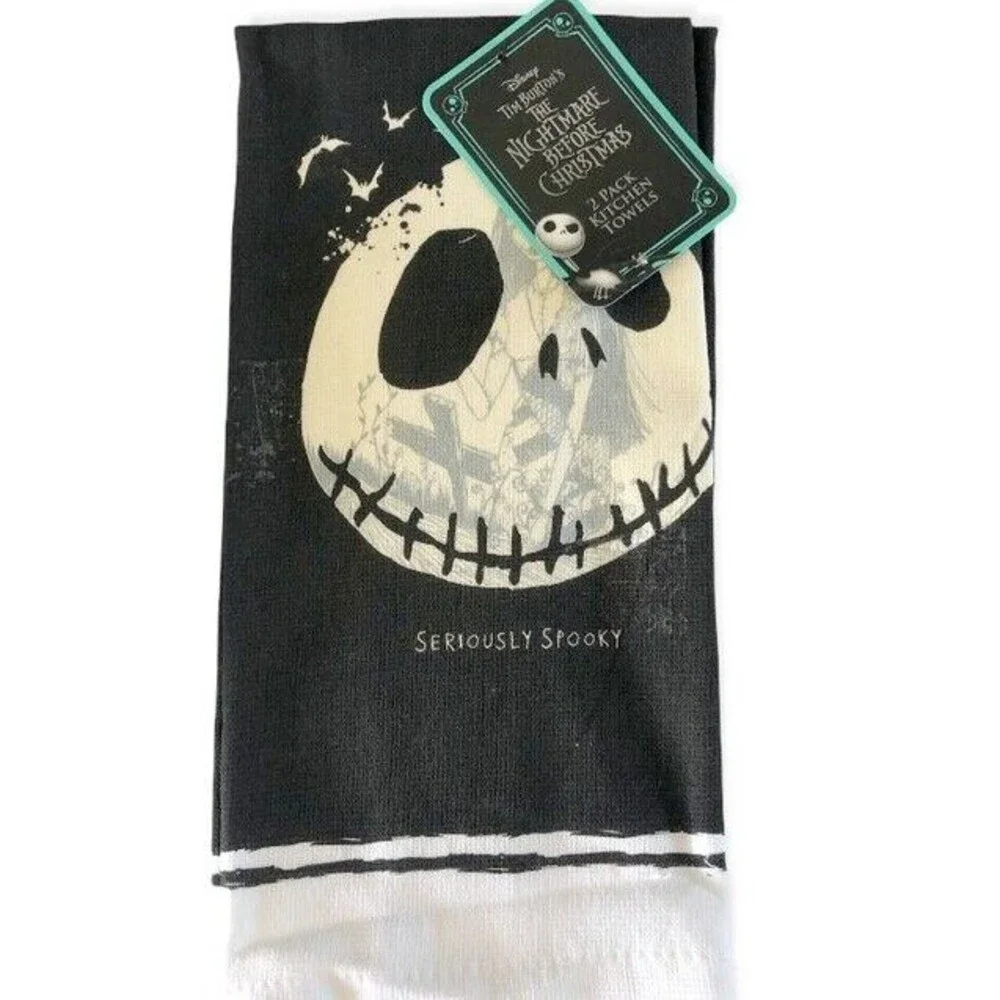 Disney Kitchen Dish Towels The Nightmare Before Christmas Jack & Sally Set of 2